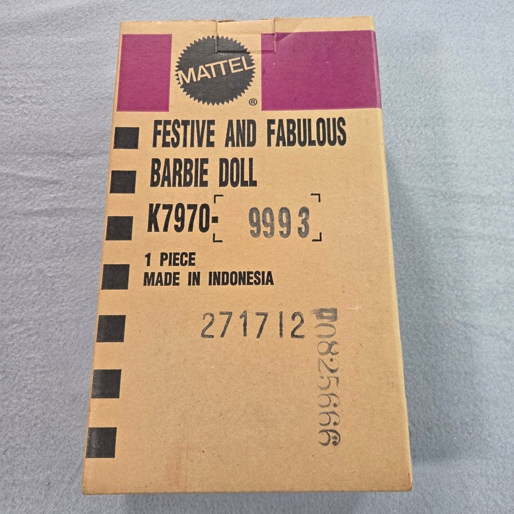 Mattel‎ Festive and Fabulous Barbie Doll K7970 NRFB Brown Shipper Box 2007
